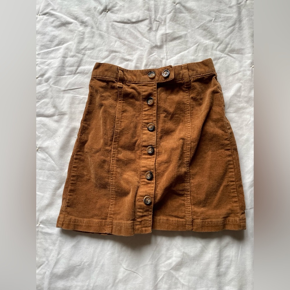 brown velvet demin button up skirt